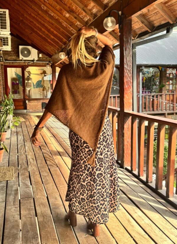 Poncho matilde mohair chocolate - Imagen 2