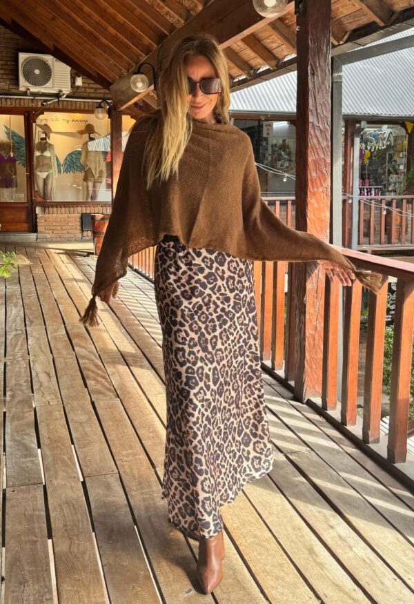 Poncho matilde mohair chocolate - Imagen 4