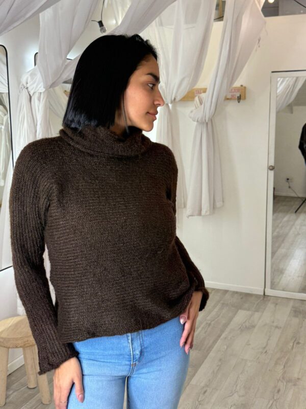 Poleron mohair frizado chocolate - Imagen 3
