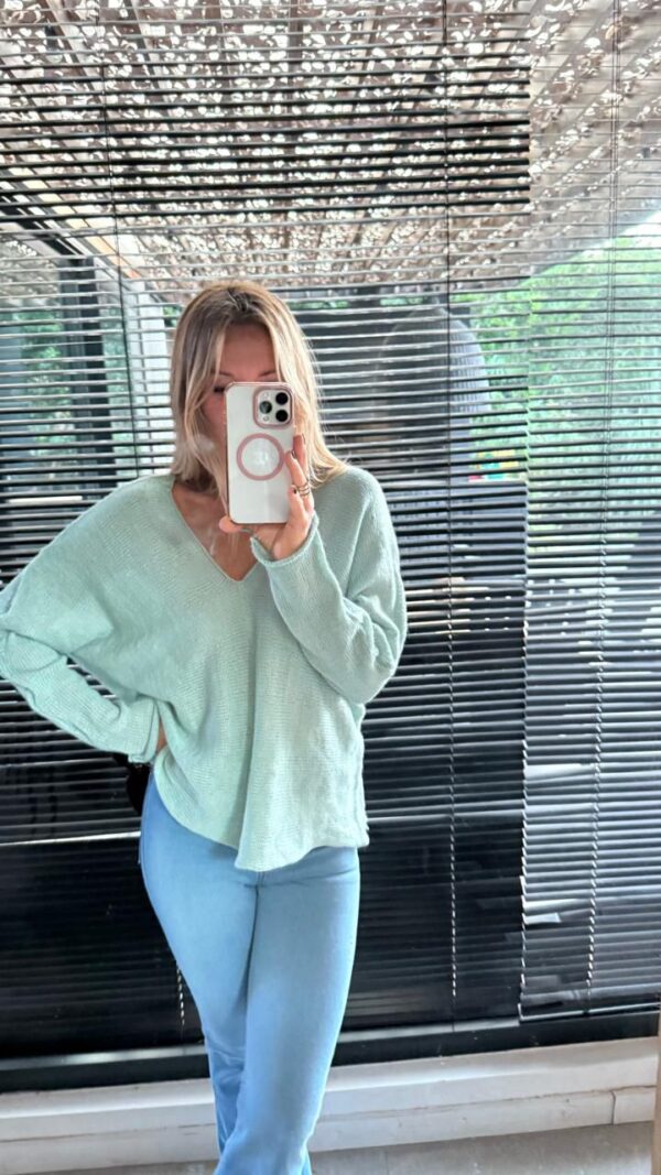 Maxi sweater Sara celeste - Imagen 2