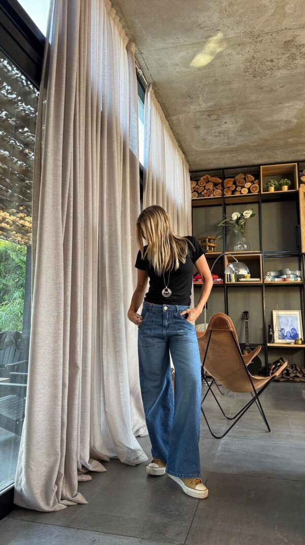 Wide leg blue zapatilla - Imagen 3