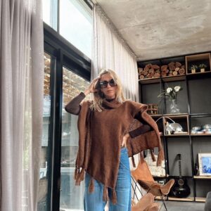 Poncho mohair chocolate