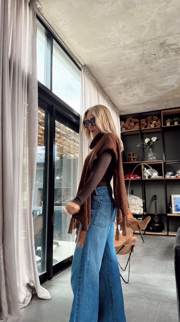 Poncho mohair chocolate - Imagen 5