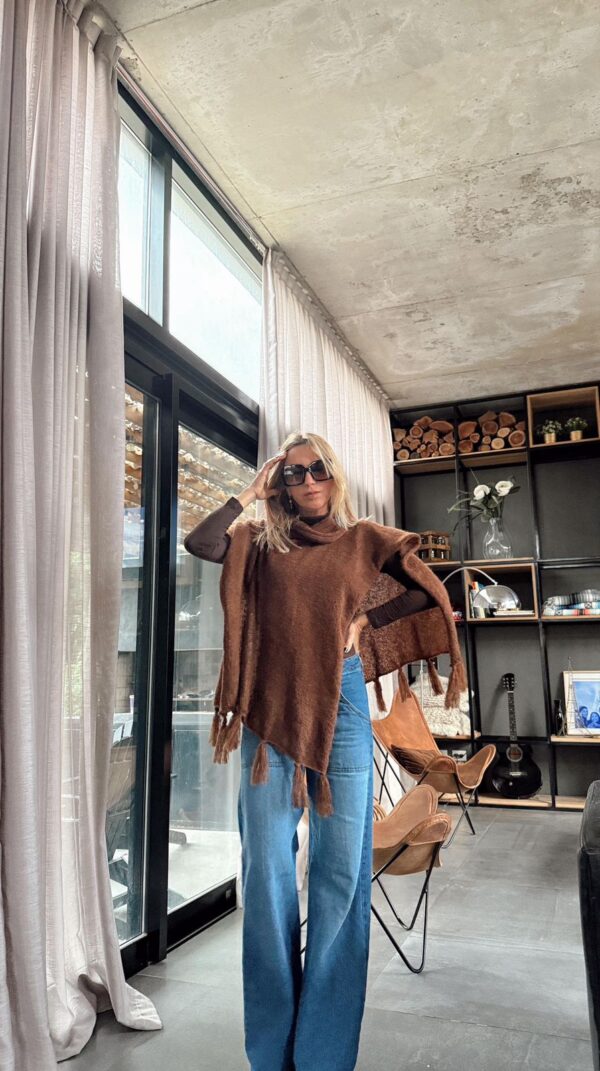 Poncho mohair chocolate