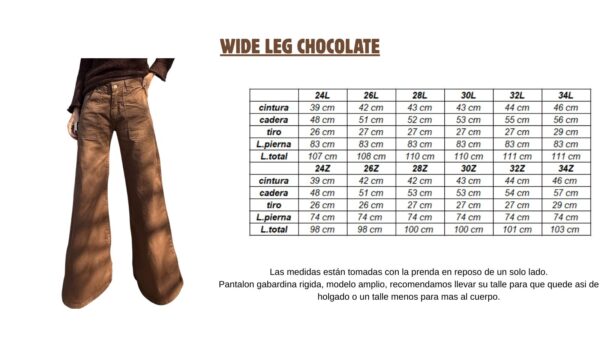 Wide leg chocolate largo - Imagen 5
