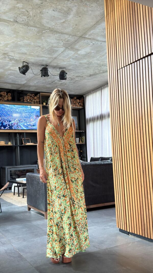 Vestido seda Loli green - Imagen 3