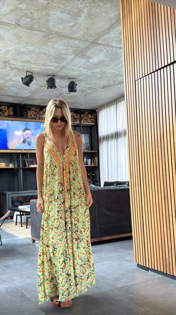 Vestido seda Loli green - Imagen 2