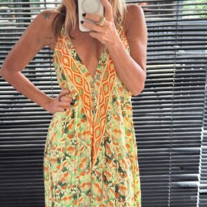 Vestido seda Loli green