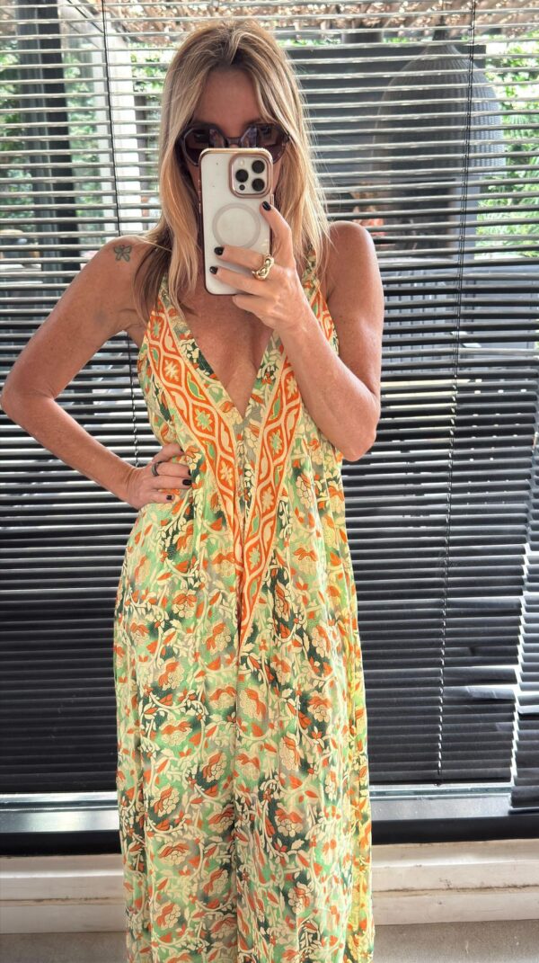 Vestido seda Loli green