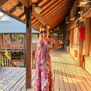 Vestido seda Mila fucsia
