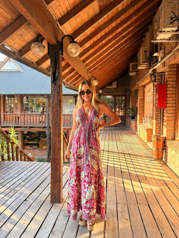 Vestido seda Mila fucsia