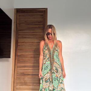 Vestido seda Mila verde