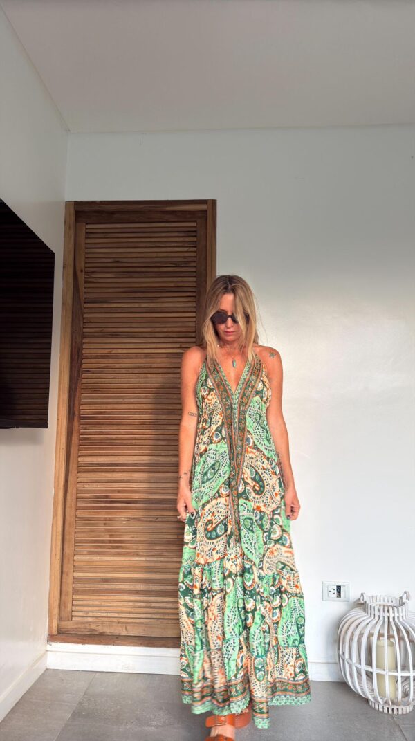 Vestido seda Mila verde