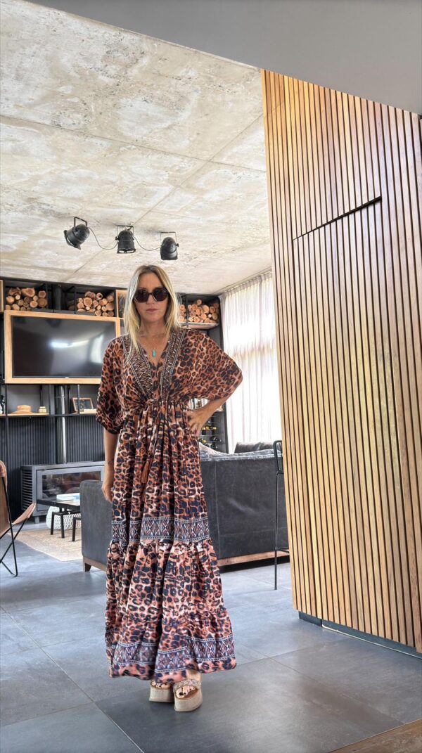 Vestido seda print chocolate - Imagen 2