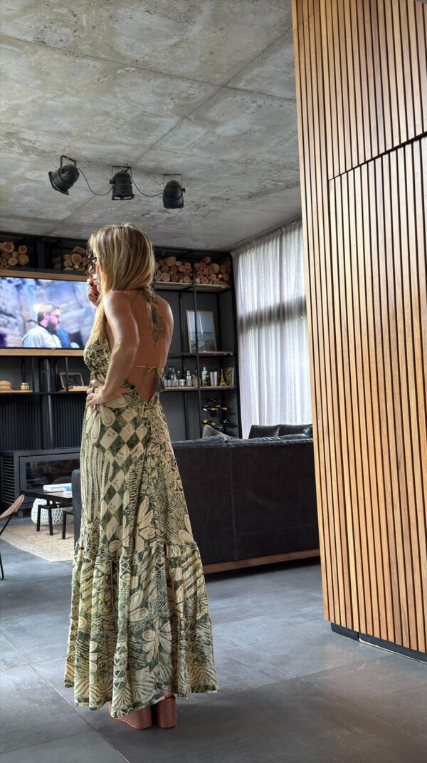 Vestido seda shine green - Imagen 3