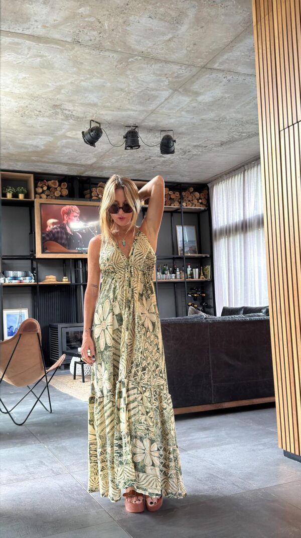Vestido seda shine green - Imagen 2