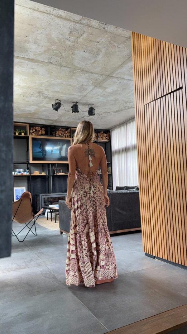 Vestido seda shine rosa - Imagen 3