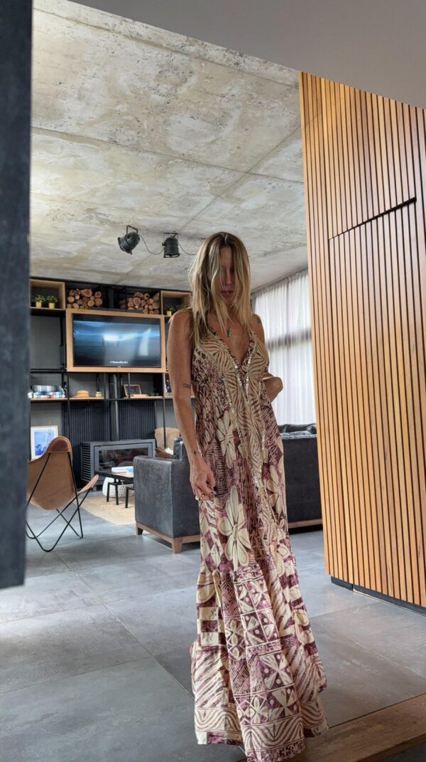Vestido seda shine rosa - Imagen 2