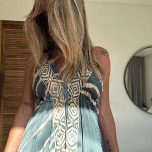 Vestido seda afrika petroleo