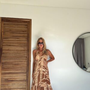 Vestido seda afrika tostado