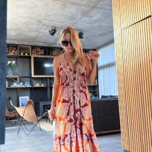 Vestido seda Sofía fire