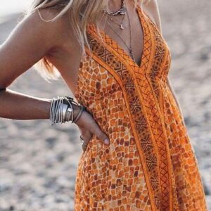 Vestido seda reptil Orange