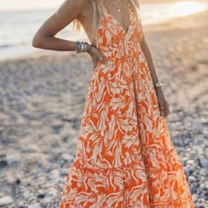 Vestido seda Arizona Orange