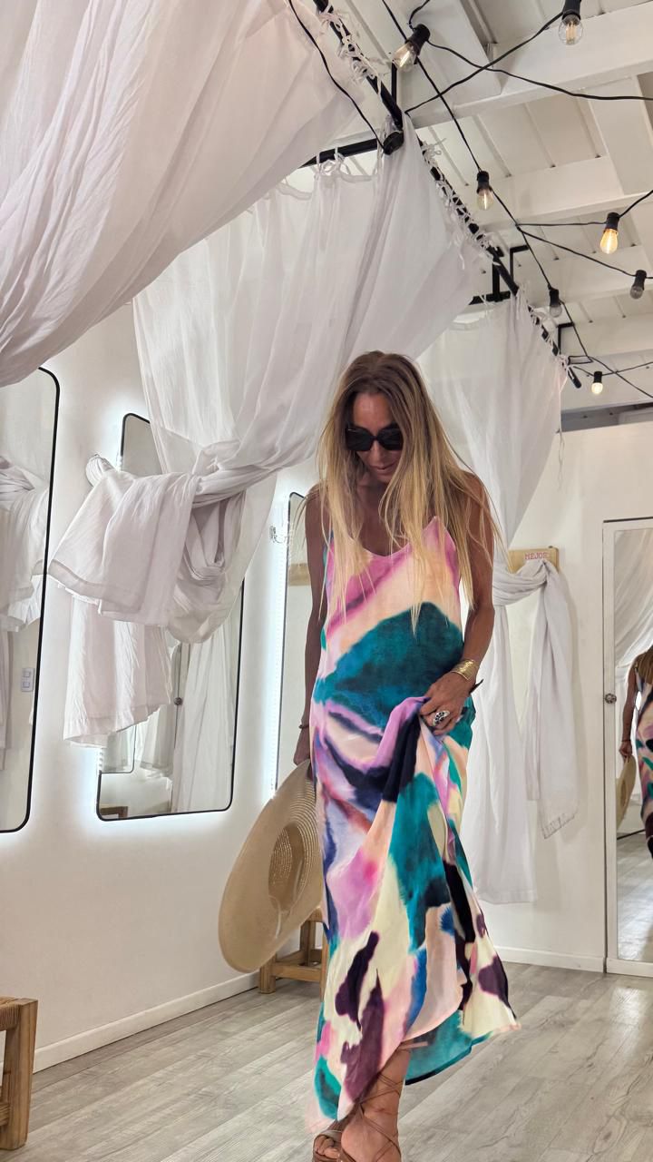 Vestido seda Amara rose - Imagen 3