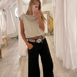 Wide leg black  zapatilla