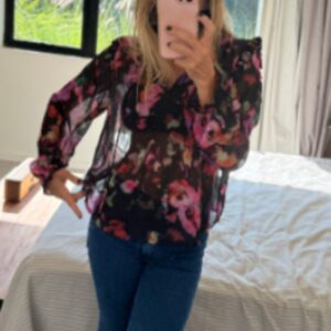 Camisa gasa Flower black