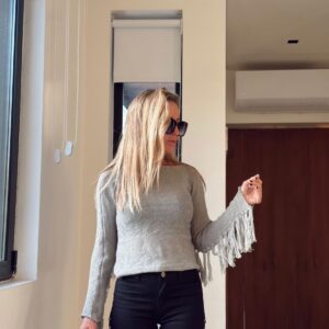 Sweater Fringe grey