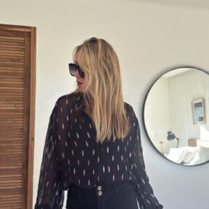Camisa gasa lurex black