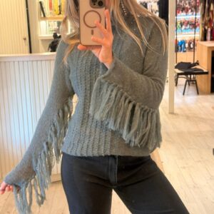 Poleron mohair flecos grey